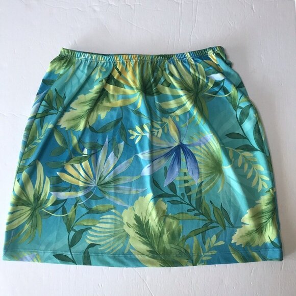Vintage Y2K No Boundaries Skirt Small Floral Stretch Tropical Hawaiian Swim Surf - Picture 2 of 12